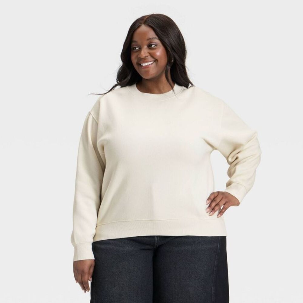 Women's Pullover Sweatshirt - Universal Thread Cream XXL